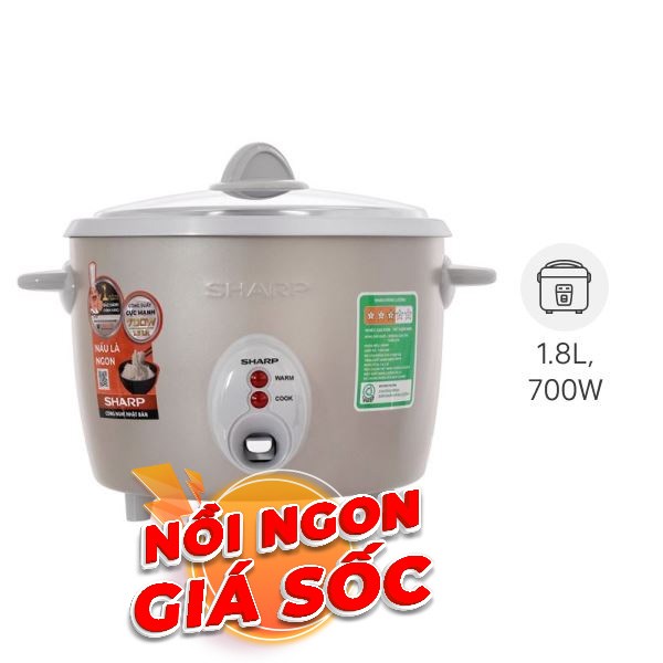 Nồi cơm nắp rời Sharp 1.8 lít KSH-F188V-GB