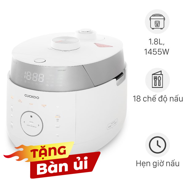 Nồi cơm áp suất cao tần Cuckoo 1.8 lít CRP-LHTR1009F/WHSIVNCV